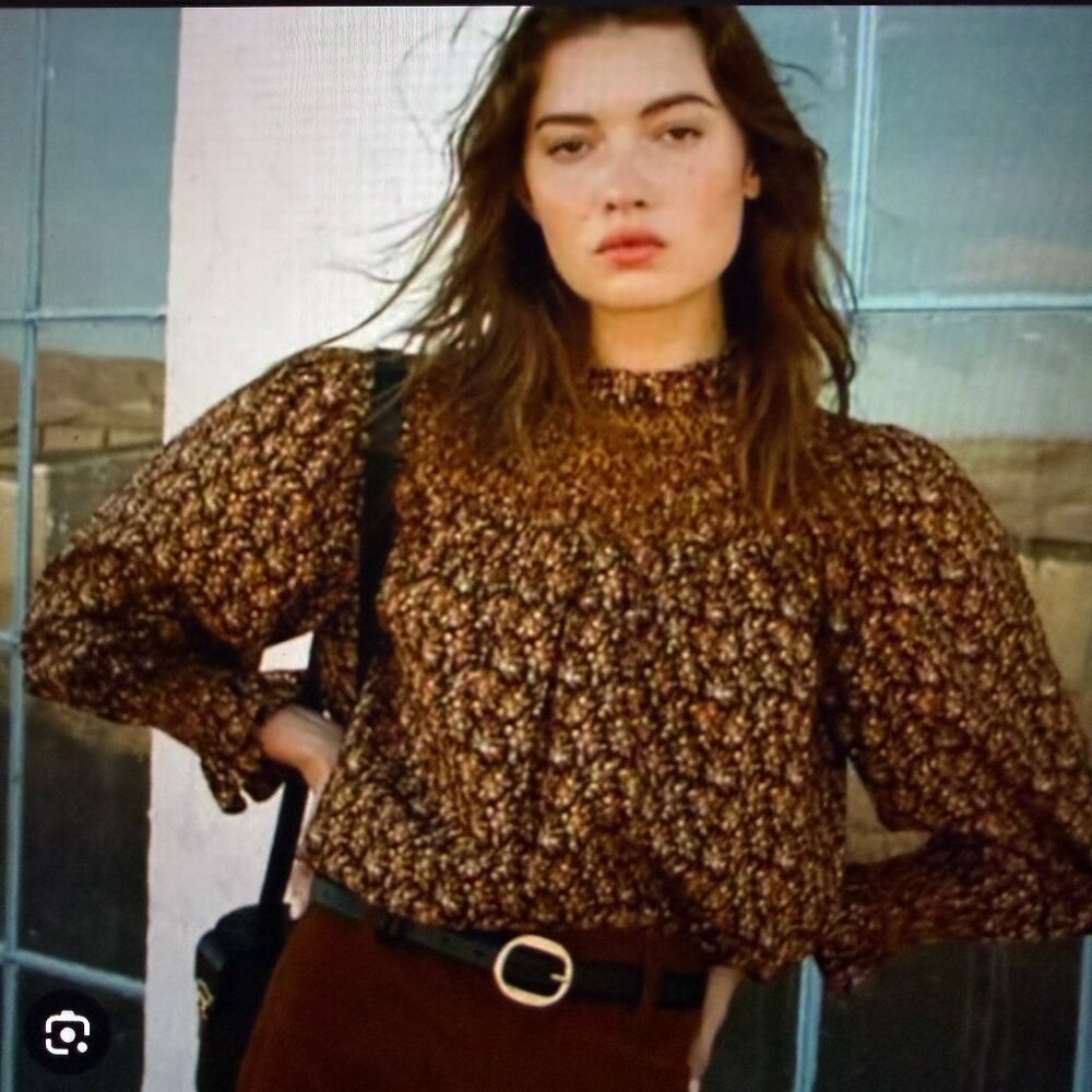 DOEN Sz S Amoret Top in Noir Fleurs D'Avignon